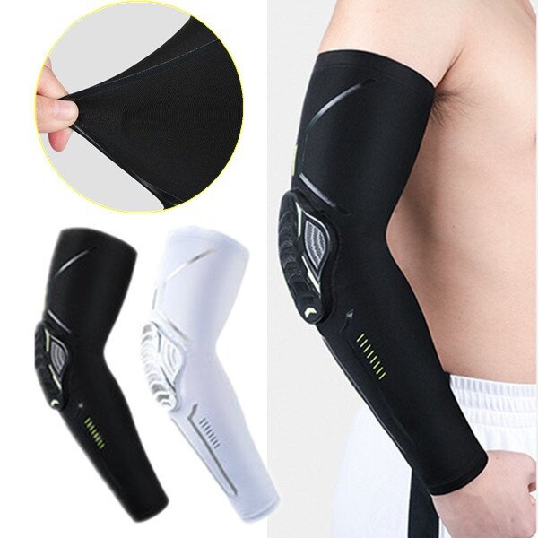 Dream Hunter Sport 1 piece Sports arm sleeves Guard cuff Honeycomb Anti-collision Elbow brace Joint Outdoor Basketball Cycling Protective Gear 2021